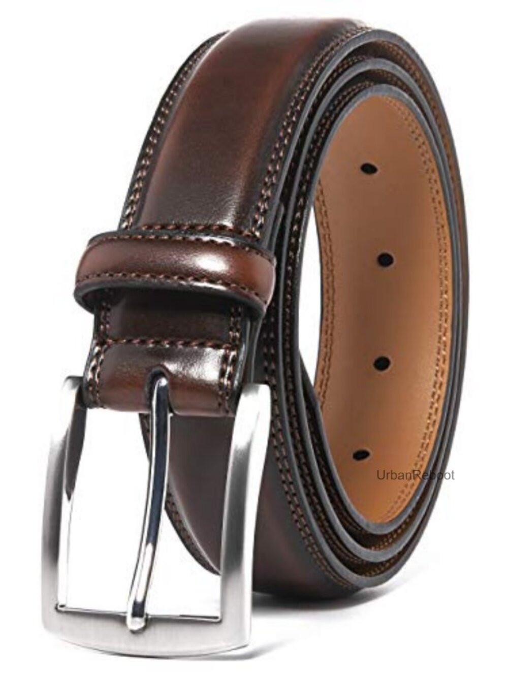 Genuine Leather Dress Belt for Men Handmade Single Prong Buckle